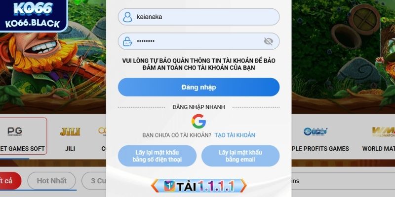 Đăng nhập KO66 – Truy cập an toàn và trải nghiệm mượt mà 3 Hướng dẫn thao tác đăng nhập KO66 đơn giản